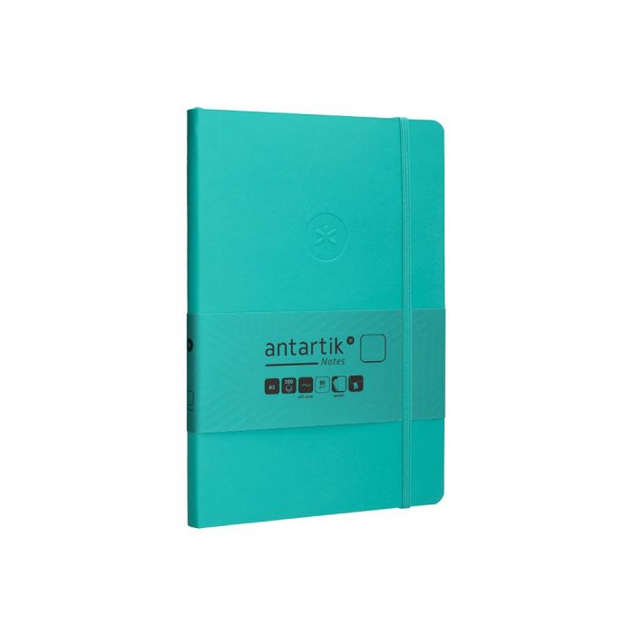 Cuaderno Con Gomilla Antartik Notes Tapa Blanda A5 Hojas Lisas Turquesa 80 Hojas 80 gr Fsc 4