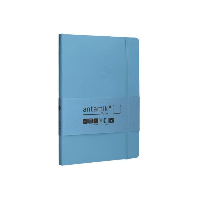 Cuaderno Con Gomilla Antartik Notes Tapa Blanda A5 Hojas Lisas Azul Claro 80 Hojas 80 gr Fsc 4