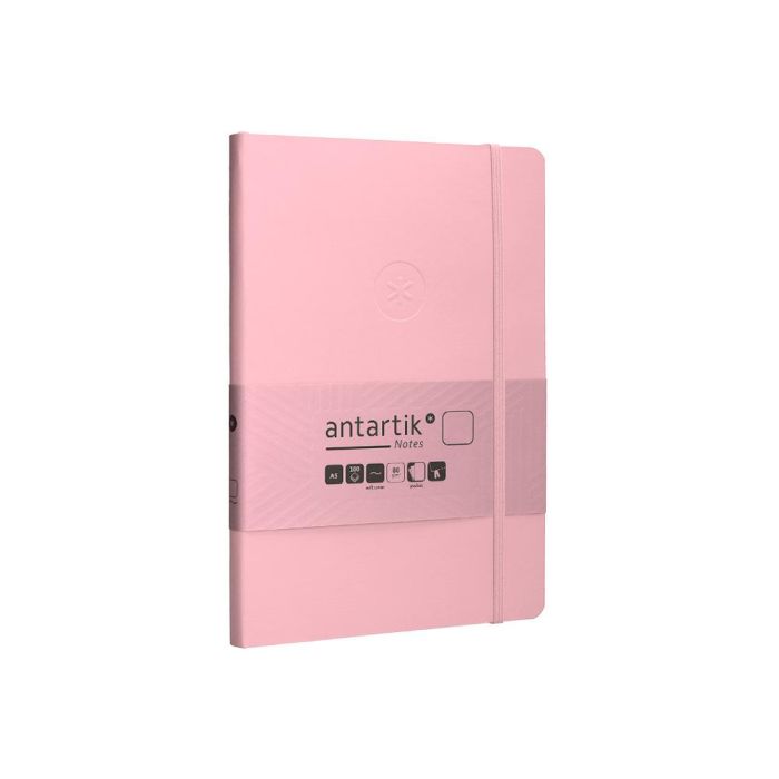 Cuaderno Con Gomilla Antartik Notes Tapa Blanda A5 Hojas Lisas Rosa Pastel 80 Hojas 80 gr Fsc 4