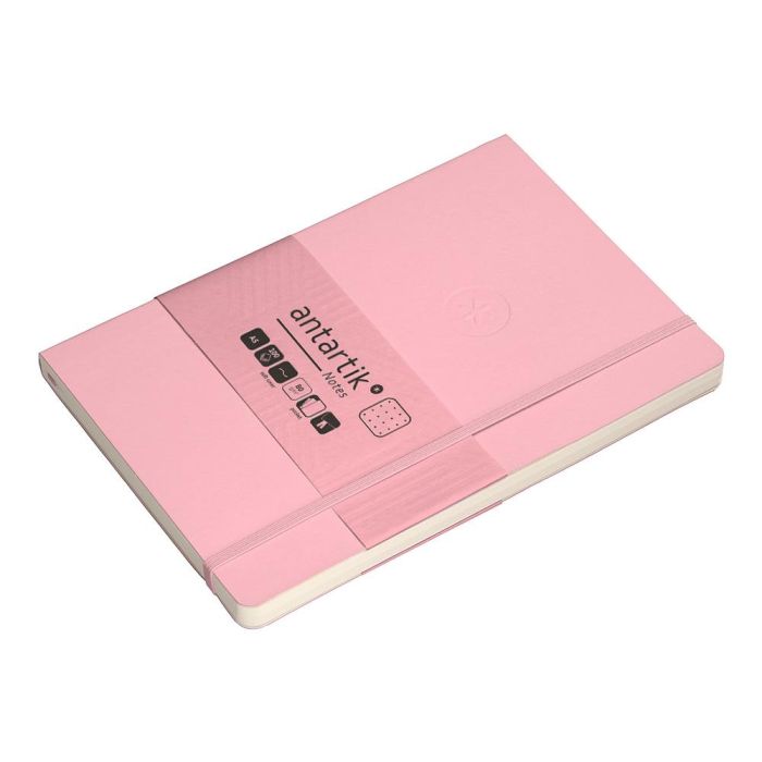 Cuaderno Con Gomilla Antartik Notes Tapa Blanda A5 Hojas Puntos Rosa Pastel 80 Hojas 80 gr Fsc 5