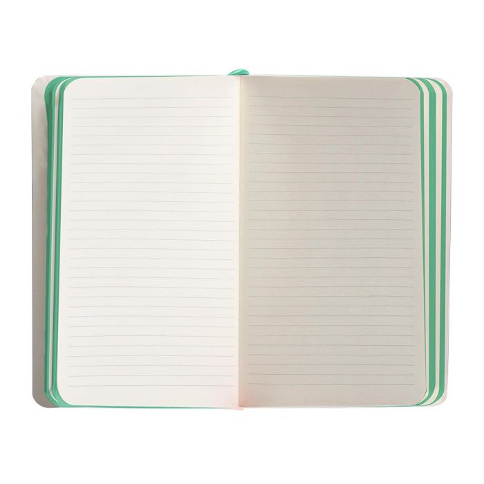 Cuaderno Con Gomilla Antartik Notes Tapa Blanda A6 Rayas Gris Y Turquesa 100 Hojas 80 gr Fsc 7