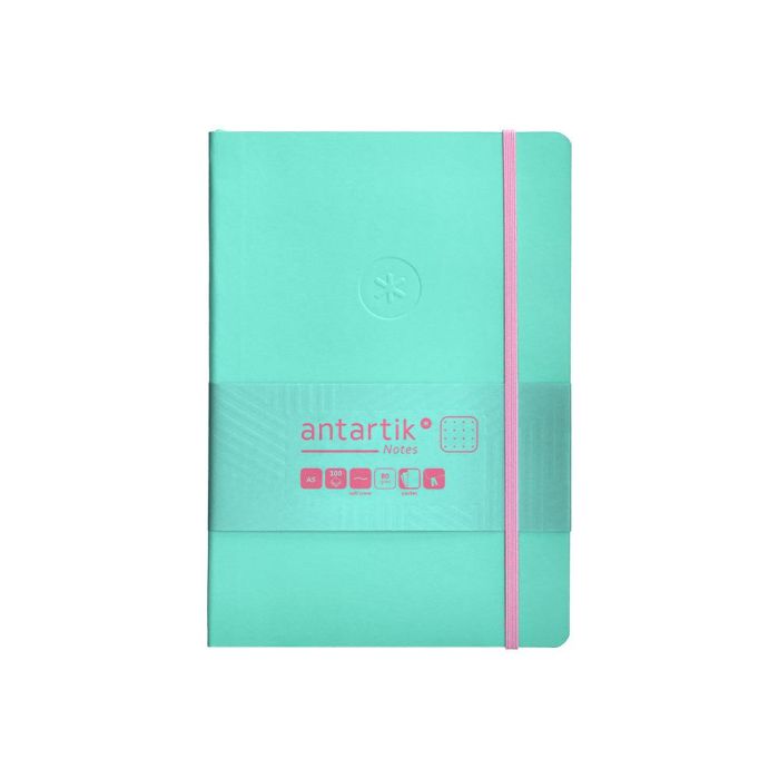 Cuaderno Con Gomilla Antartik Notes Tapa Blanda A5 Hojas Puntos Rosa Y Turquesa 80 Hojas 80 gr Fsc 1