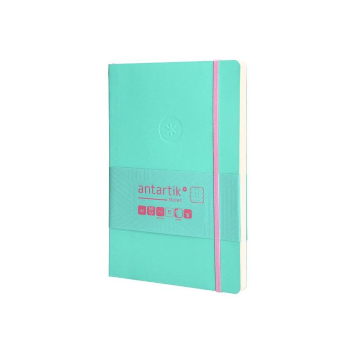 Cuaderno Con Gomilla Antartik Notes Tapa Blanda A5 Hojas Puntos Rosa Y Turquesa 80 Hojas 80 gr Fsc 3