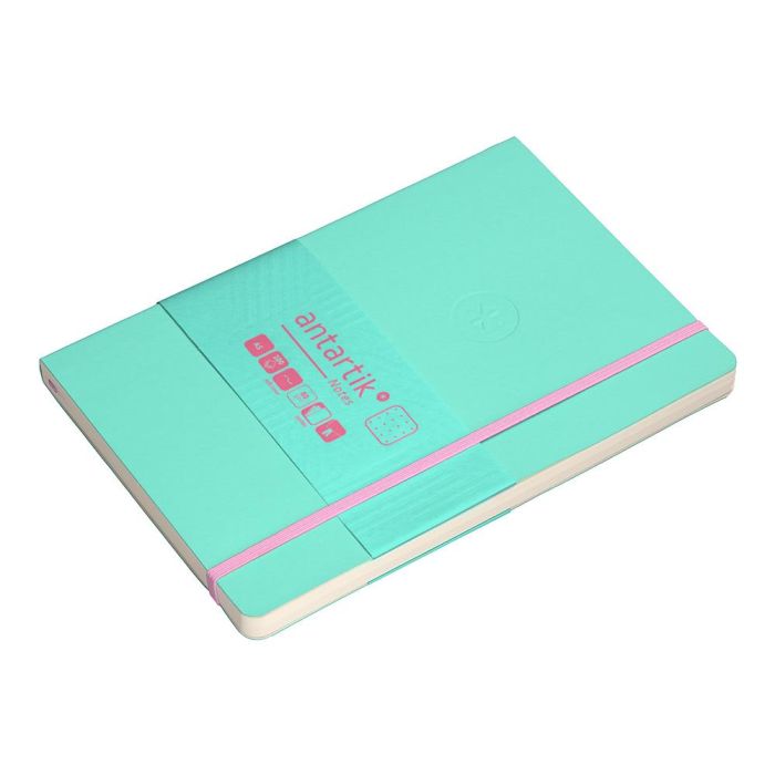 Cuaderno Con Gomilla Antartik Notes Tapa Blanda A5 Hojas Puntos Rosa Y Turquesa 80 Hojas 80 gr Fsc 5