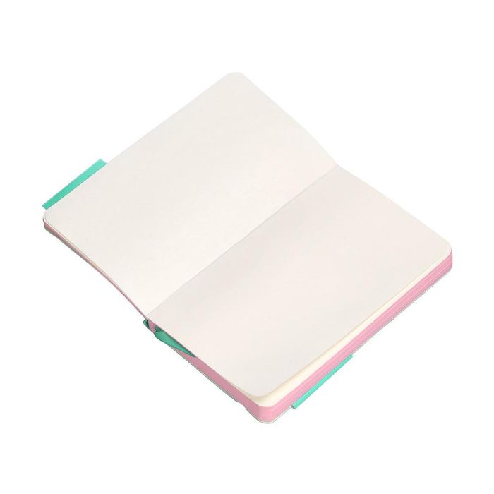 Cuaderno Con Gomilla Antartik Notes Tapa Blanda A6 Hojas Lisas Rosa Y Turquesa 100 Hojas 80 gr Fsc 8