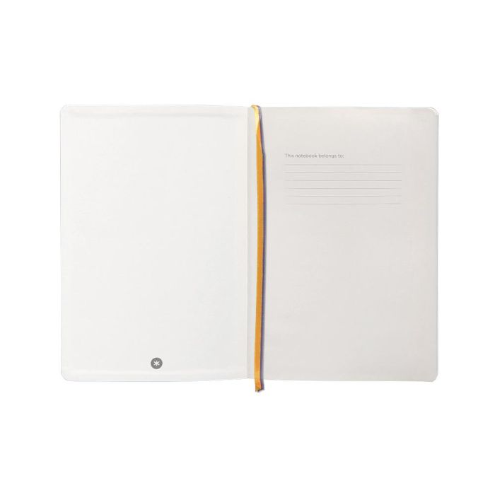 Cuaderno Con Gomilla Antartik Notes Tapa Blanda A5 Hojas Puntos Morado Y Amarillo 80 Hojas 80 gr Fsc 6