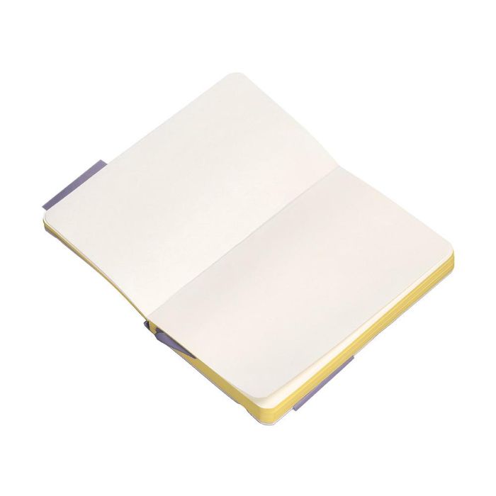 Cuaderno Con Gomilla Antartik Notes Tapa Blanda A6 Hojas Lisas Morado Y Amarillo 100 Hojas 80 gr Fsc 8