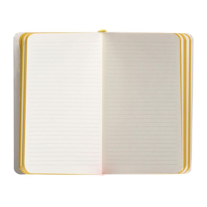 Cuaderno Con Gomilla Antartik Notes Tapa Blanda A6 Rayas Morado Y Amarillo 100 Hojas 80 gr Fsc 7