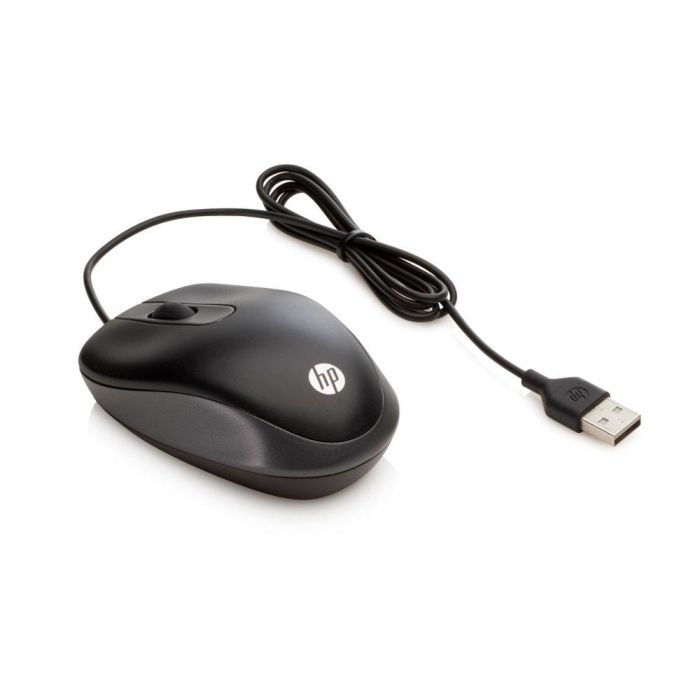 Hp Ratón De Viaje Cable Usb 1000Ppp Ambidiestro Negro 1