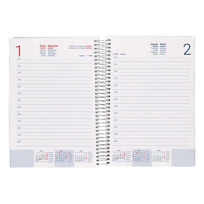 Agenda Encuadernada Liderpapel Tinos A6 2025 Dia Pagina Personalizable Papel 70 gr 8