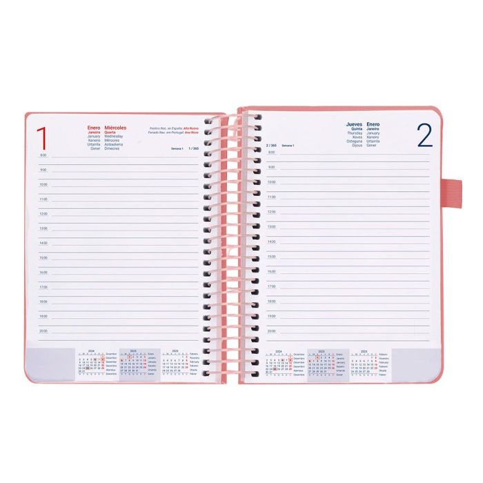 Agenda Encuadernada Liderpapel Neon A5 2025 Día Página Color Rosa Papel 70 gr 8 Agenda Encuadernada Liderpapel Neon A5 2025 Día Página Color Rosa Papel 70 gr 8