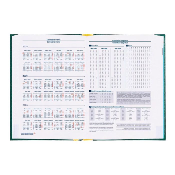 Agenda Encuadernada Liderpapel Corfu A5 2025 Día Página Color Verde Papel 60 gr 7