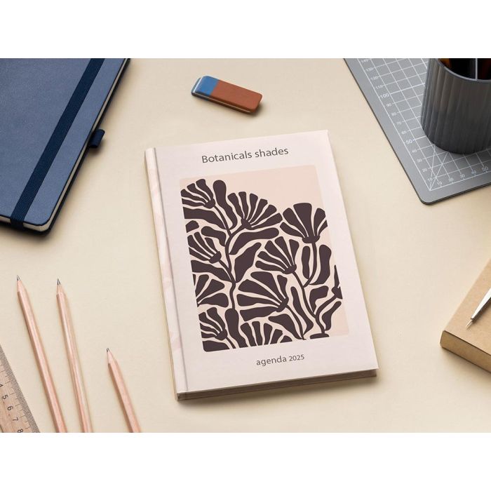 Agenda Encuadernada Liderpapel Nomi A5 2025 Dia Pagina Flores Papel 70 gr