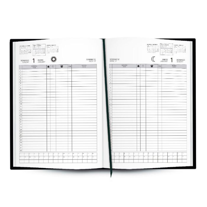 Agenda Encuadernada Liderpapel Reservas A4 2025 Día Página Color Negro Papel 100 gr 2