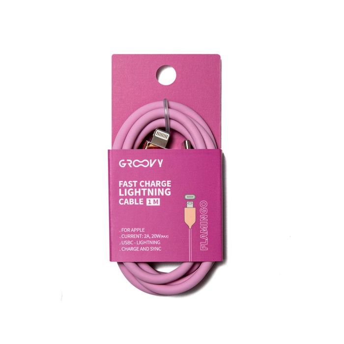 Cable Groovy Usb 2.0 Tipo C A Tipo C Longitud 1 Mt Silicona Color Rosa Flamenco