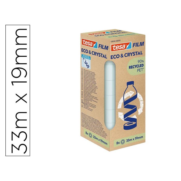 PACK 8 CINTAS ADHESIVAS TESAFILM ECO&amp;PREMIUM 33:19 TOWER TESA TAPE 59044-00000-00