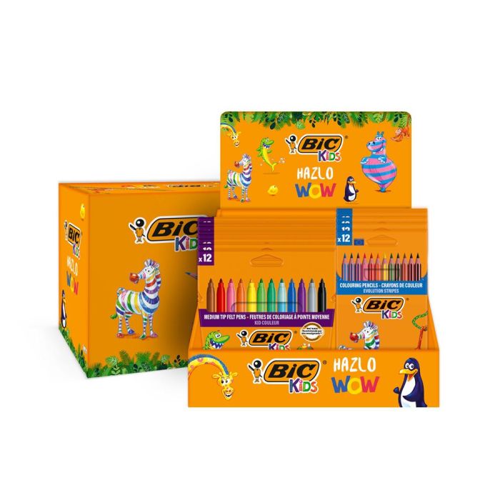 Bic Rotuladores Y Lápices De Colores Kids Hazlo Wow C-Surtidos Expositor 12 + 12 Estuches De 12 Ud