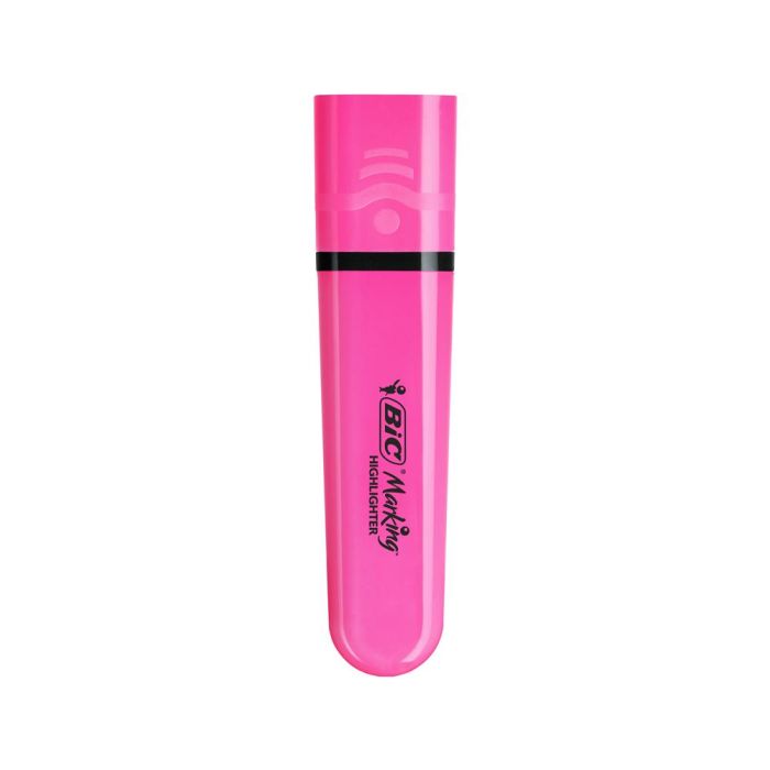 Rotulador Bic Flat Fluorescente Rosa Neon Caja De 12 Unidades