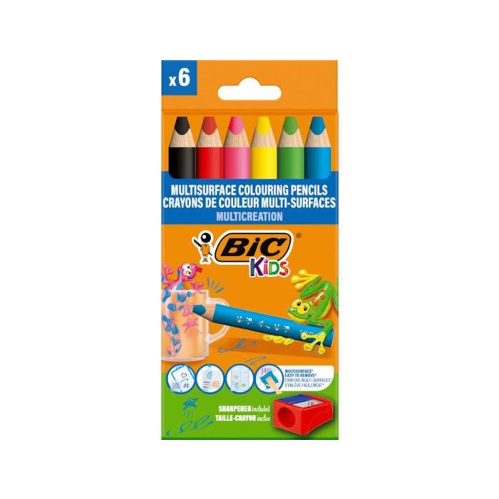 Estuche Lapices Triangulares Multisuperficie Blister 6 unidades BIC 515220