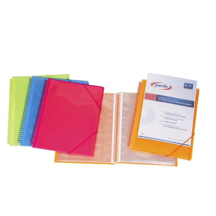 Carpeta Pardo Escaparate Con Espiral 20 Fundas Folio Personalizable Color Lila 3