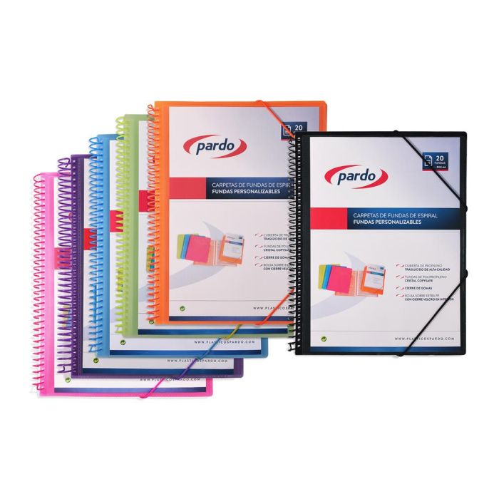 Carpeta Pardo Escaparate Con Espiral 30 Fundas Folio Personalizable Color Lila 2