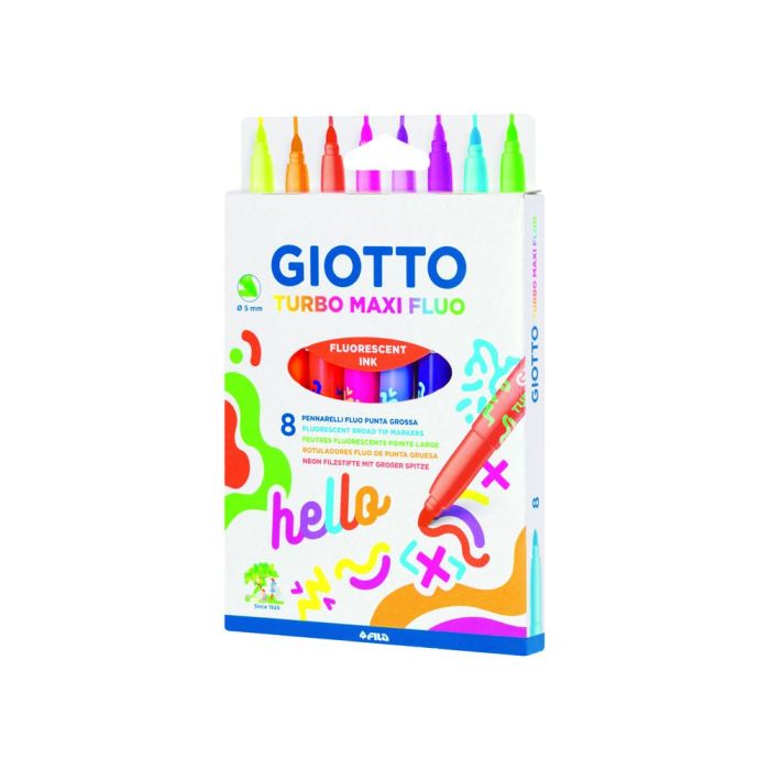 Rotulador Giotto Turbo Maxi Fluo Caja De 8 Unidades Colores Surtidos