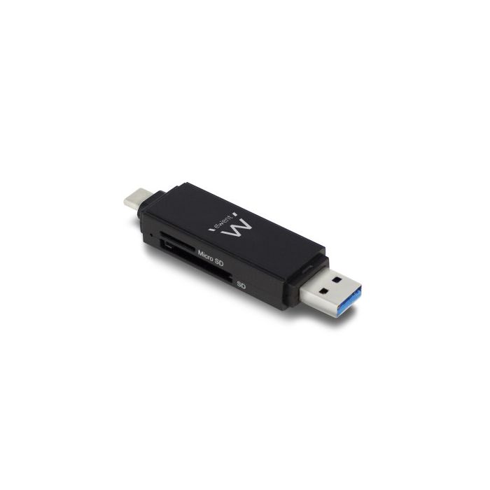 Ewent EW1075 lector de tarjeta USB 3.2 Gen 1 (3.1 Gen 1) Type-A/Type-C Negro