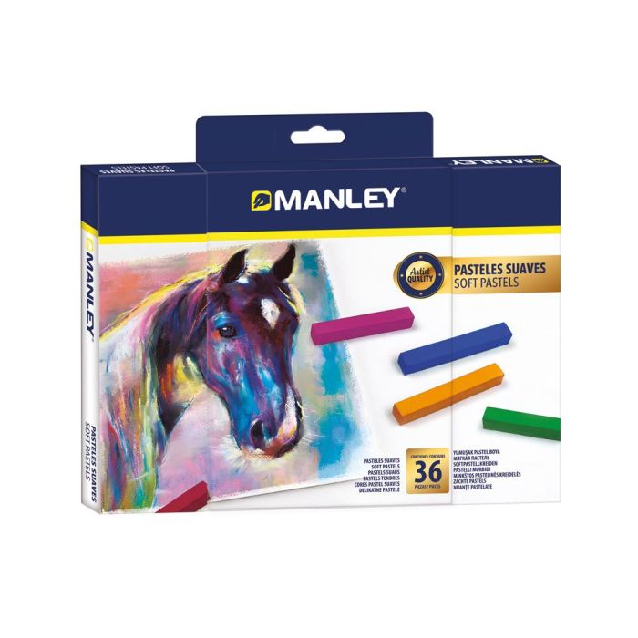 Lapices Pastel Manley Suaves Caja De 36 Unidades Colores Surtidos