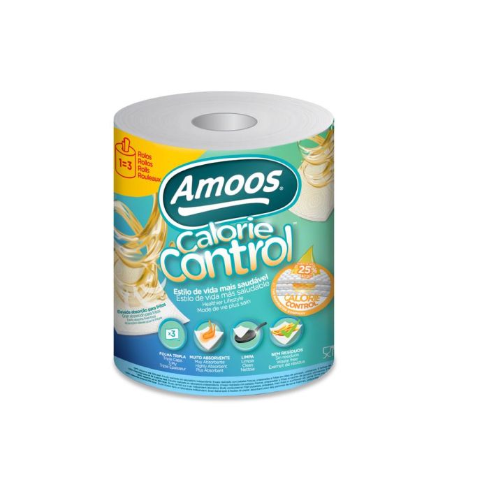 Papel De Cocina Amoos Calorie Control 3 Capas 58 gr-M2 109 Servicios Rollo