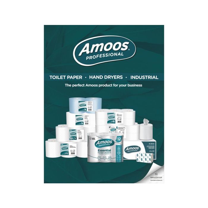 Papel Secamanos Amoos Industrial 2 Capas 32 gr-M2 Blanco 90 Mt Paquete De 6 Rollos 2