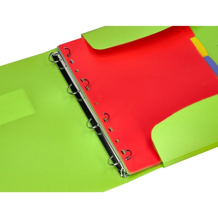 Carpeta Beautone 4 Anillas 25 mm Con 5 Separadores 3 Solapas Cierre Gomas Polipropileno Din A4 Color Verde 6 Carpeta Beautone 4 Anillas 25 mm Con 5 Separadores 3 Solapas Cierre Gomas Polipropileno Din A4 Color Verde 6