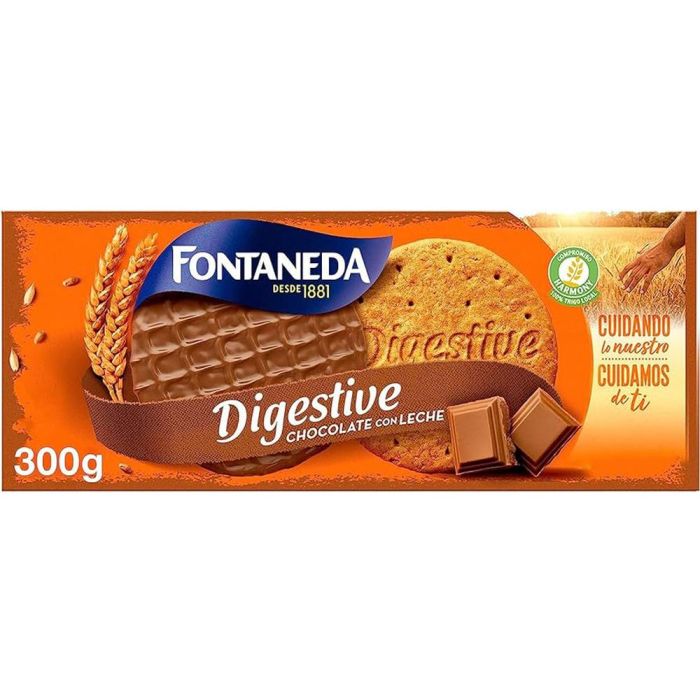 Galleta Fontaneda Digestive Chocolate Con Leche Fibra Caja De 300 gr