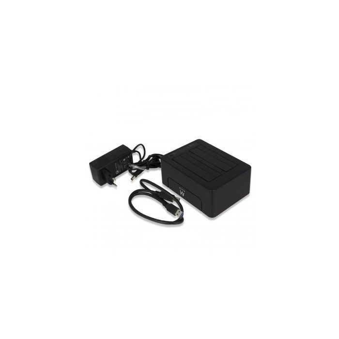 Dock Station Dual Ewent AAACET0186 Dual 2.5"-3.5" USB 3.1 ABS Negro 2
