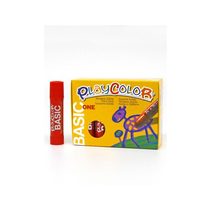 Tempera Solida Playcolor Basic One 10 gr Rojo Caja De 12 Unidades 2