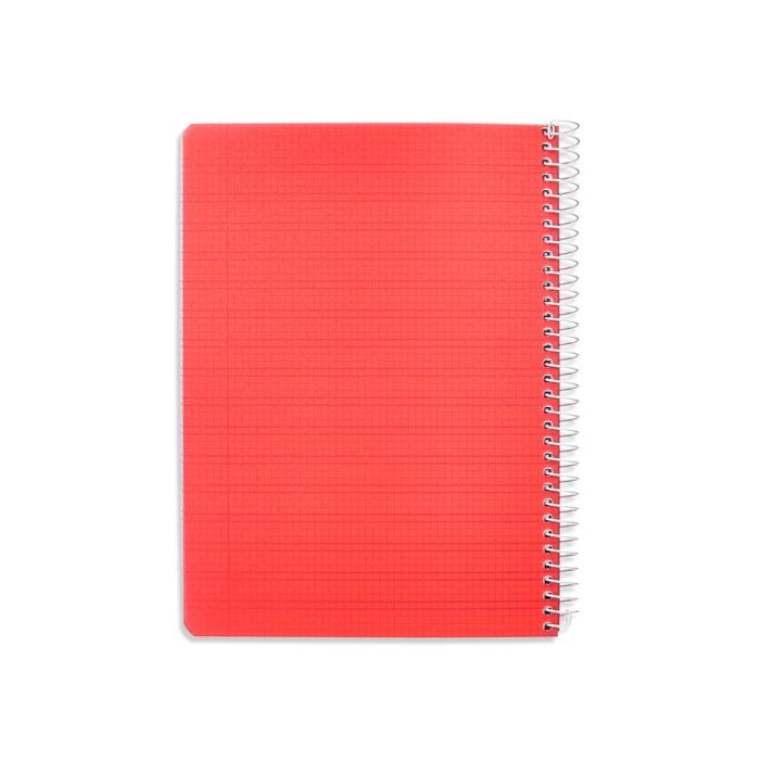 Cuaderno Espiral Liderpapel Din A5 Pautaguia Tapa Plastico 80H 90 gr Cuadro Pautado 3 mm Con Margen Color Rojo 5 unidades 2