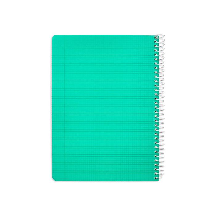 Cuaderno Espiral Liderpapel Din A5 Pautaguia Tapa Plastico 80H 90 gr Cuadro Pautado 3 mm Con Margen Color Verde 5 unidades 2