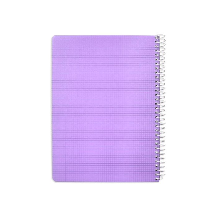 Cuaderno Espiral Liderpapel Din A5 Pautaguia Tapa Plastico 80H 90 gr Cuadro Pautado 3 mm Con Margen Color Violeta 5 unidades 2