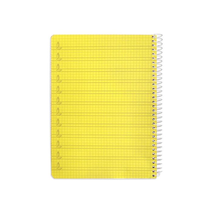 Cuaderno Espiral Liderpapel Din A5 Pautaguia Tapa Plastico 80H 90 gr Cuadro Pautado 4 mm Con Margen Color Amarillo 5 unidades 2