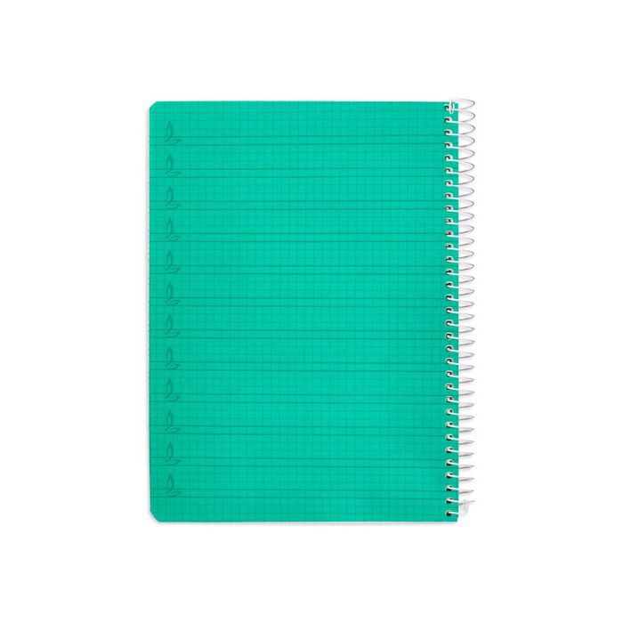 Cuaderno Espiral Liderpapel Din A5 Pautaguia Tapa Plastico 80H 90 gr Cuadro Pautado 4 mm Con Margen Color Verde 5 unidades 2