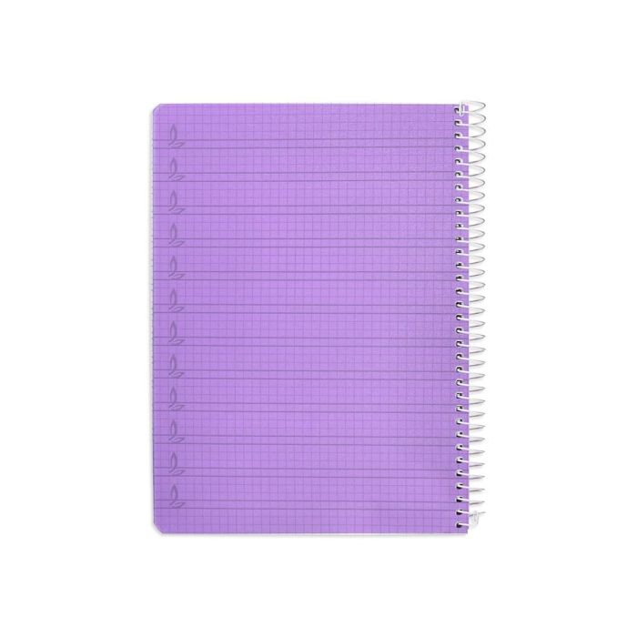 Cuaderno Espiral Liderpapel Din A5 Pautaguia Tapa Plastico 80H 90 gr Cuadro Pautado 4 mm Con Margen Color Violeta 5 unidades 2