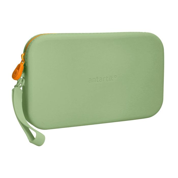 Bolso Escolar Portatodo Antartik Silicona Rectangular Plano Con Asa 190x120X25 mm Color Verde Militar 2