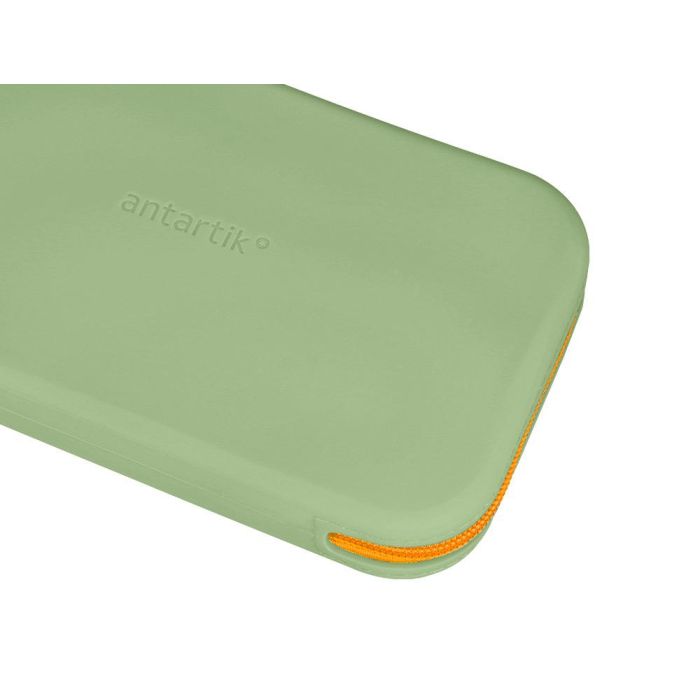 Bolso Escolar Portatodo Antartik Silicona Rectangular Plano Con Asa 190x120X25 mm Color Verde Militar 4