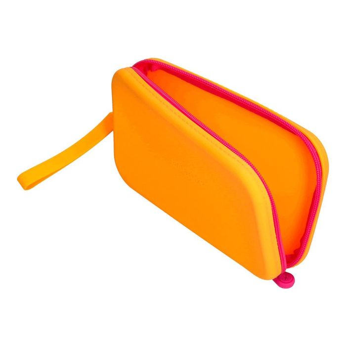 Bolso Escolar Portatodo Antartik Silicona Rectangular Plano Con Asa 190x120X25 mm Color Naranja 6