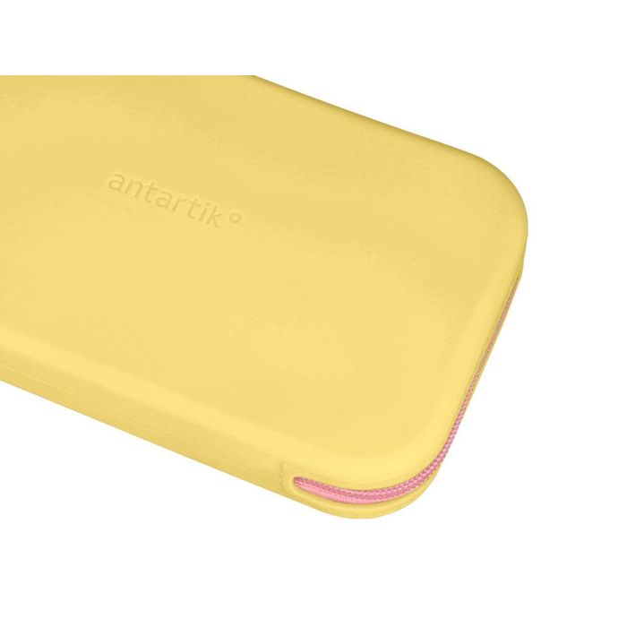 Bolso Escolar Portatodo Antartik Silicona Rectangular Plano Con Asa 190x120X25 mm Color Amarillo 4