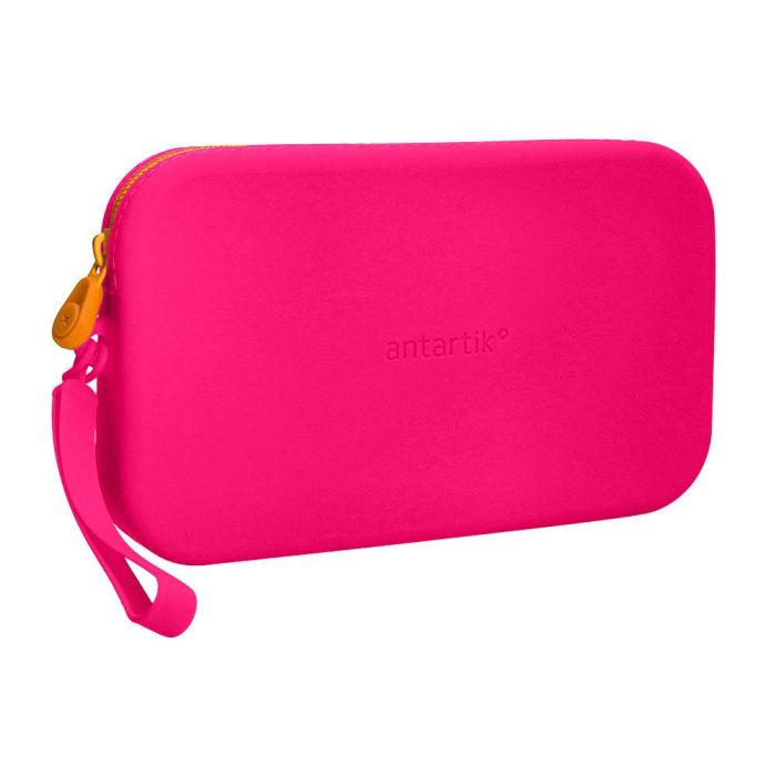 Bolso Escolar Portatodo Antartik Silicona Rectangular Plano Con Asa 190x120X25 mm Color Rosa Fucsia 2