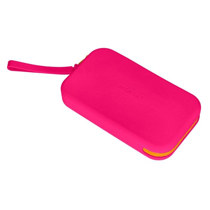 Bolso Escolar Portatodo Antartik Silicona Rectangular Plano Con Asa 190x120X25 mm Color Rosa Fucsia 3