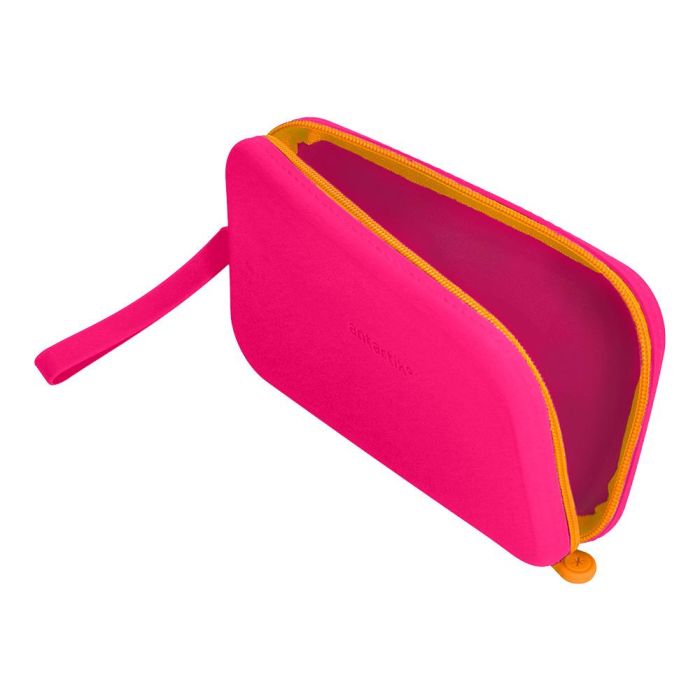 Bolso Escolar Portatodo Antartik Silicona Rectangular Plano Con Asa 190x120X25 mm Color Rosa Fucsia 6