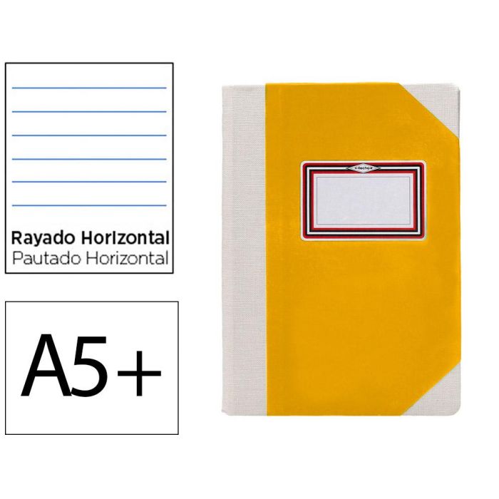 Libro Cartone Cosido Fernandes Flecha Din A5+ Rayado Horizontal 50 Hojas 100 gr Amarillo