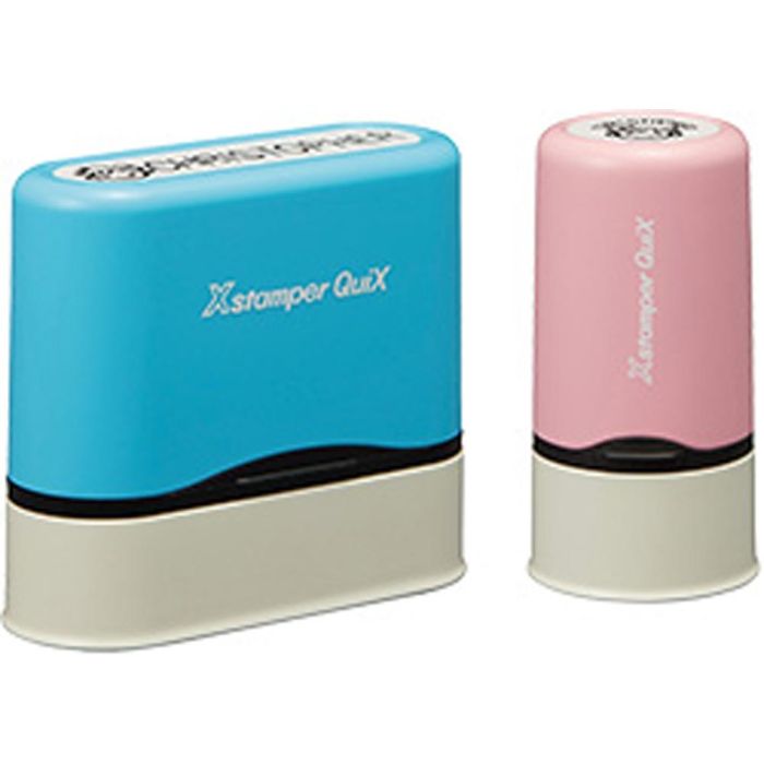 Sello X Stamper Quix Nombre Personalizable Color Azul 9,5x46 mm Qn41 1