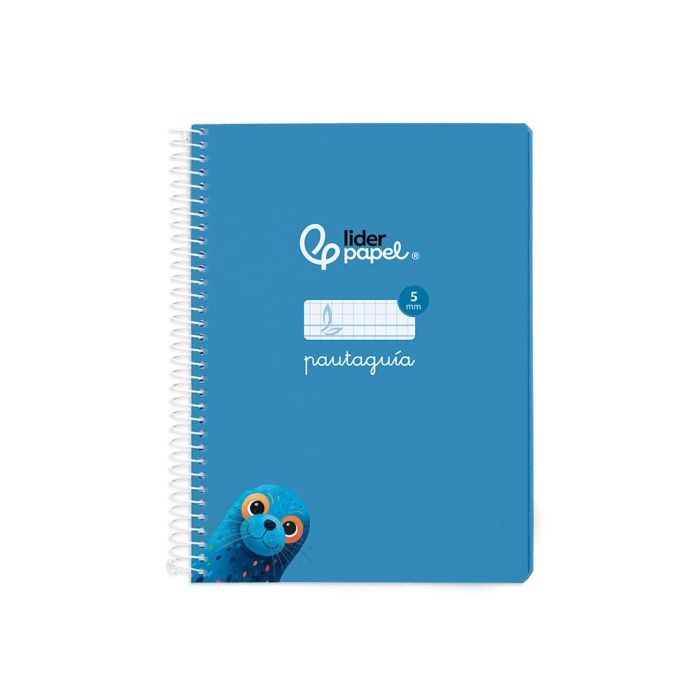 Cuaderno Espiral Liderpapel Din A5 Pautaguia Tapa Blanda 40H 75 gr Cuadro Pautado 5 mm Color Azul 5 unidades 1